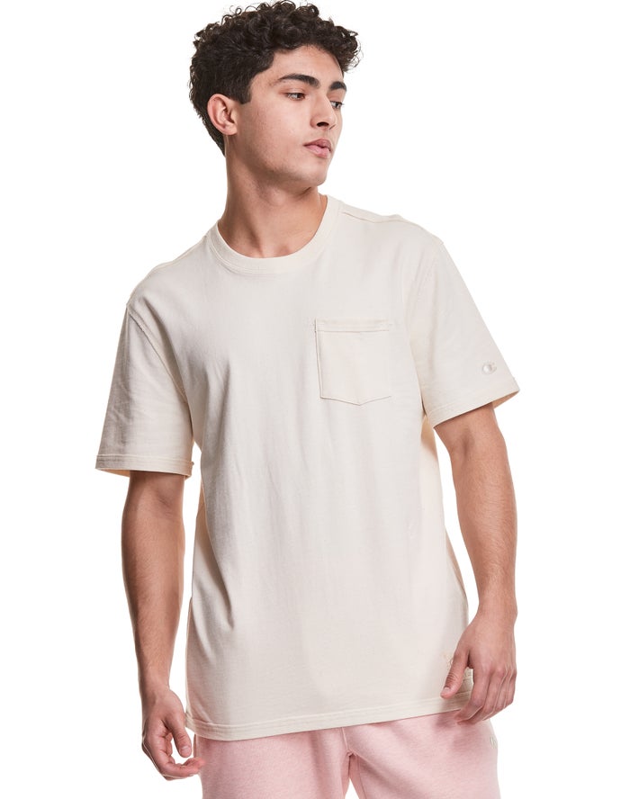 Champion Mens T-Shirt NZ - Natural State Cream ( 8506-JDLIO )